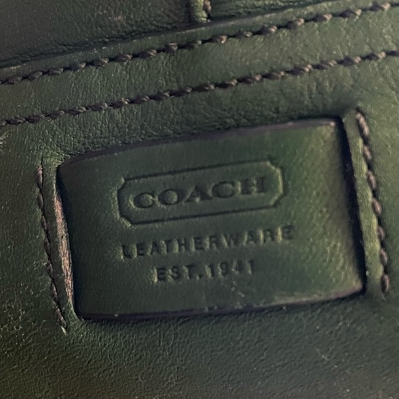 Vintage Coach Hampton Carryall Leather Shoulder Bag - Green - Picture 7 of 13